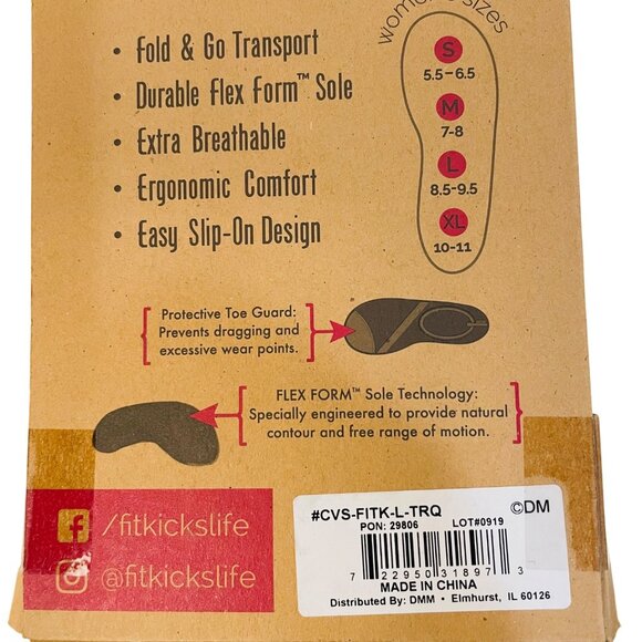 Fitkicks Active Lifestyle Footwear Slip-On Shoes Medium Flex foat - Picture 9 of 10